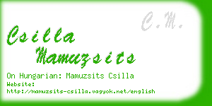 csilla mamuzsits business card